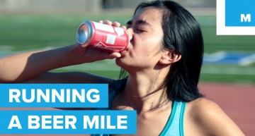 More reporters take the Beer Mile challenge
