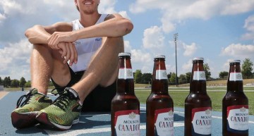 Beer mile record holder signs shoe deal