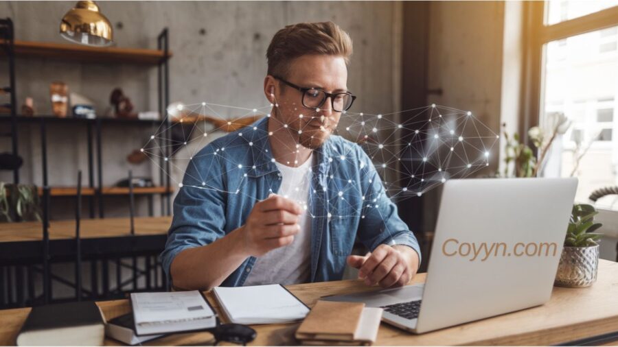 Representation of coyyn.com as a blockchain-based digital transaction platform